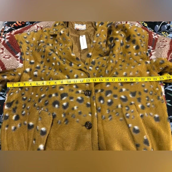 Anthropology Pilcro Aztec Leopard Print Faux Fur Jacket - Picture 8 of 14